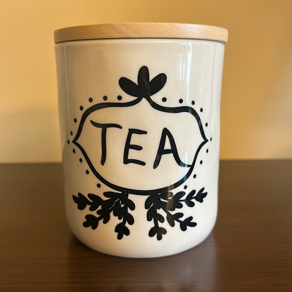 Creative Co-Op Stoneware Lidded Tea Canister